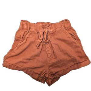 SO Gauze Junior's Shorts Size Small Brick High Rise Tie Front Boho Summer Casual